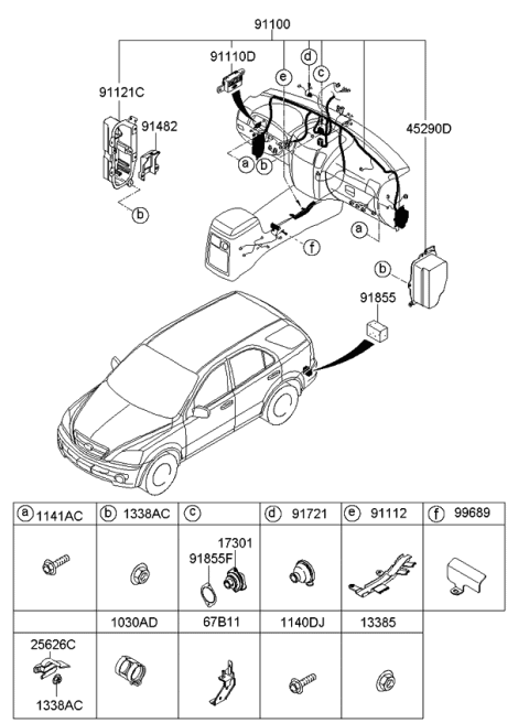 2008 Kia Sorento Wiring Assembly-Main Diagram for 910103E080