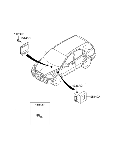 2006 Kia Sorento Electronic Transfer Diagram for 954404C940