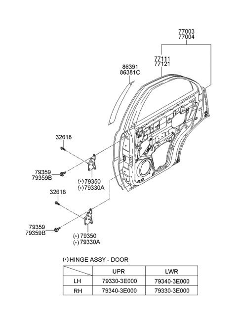 2006 Kia Sorento Panel-Rear Door Outer LH Diagram for 771113E100