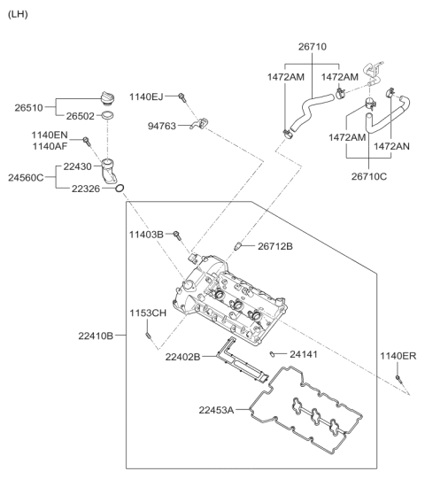 2007 Kia Sorento Rocker Cover Diagram 1