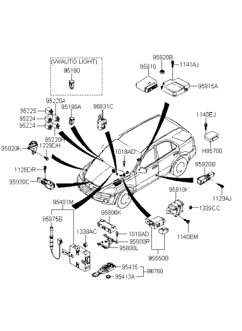 2006 Kia Sorento Air Bag Control Module Assembly Diagram for 959103E010