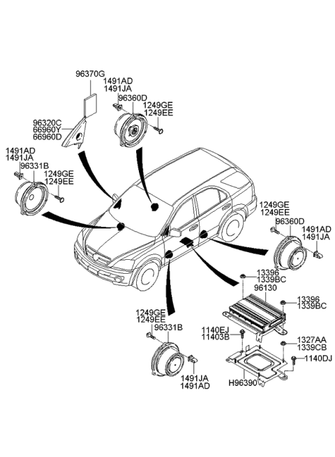 2008 Kia Sorento Grommet-Screw Diagram for MB48566962A