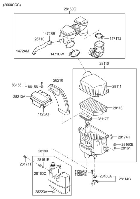 2011 Kia Sportage Air Cleaner Diagram 4