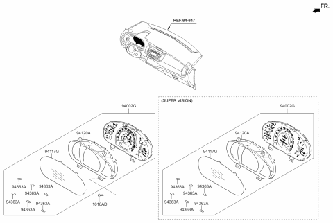 2011 Kia Sportage Cluster Assembly-Instrument Diagram for 940113W043