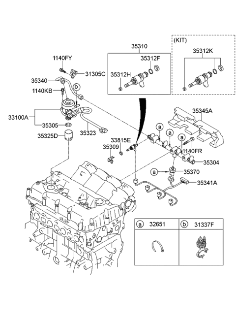 2010 Kia Sportage Throttle Body & Injector Diagram 1