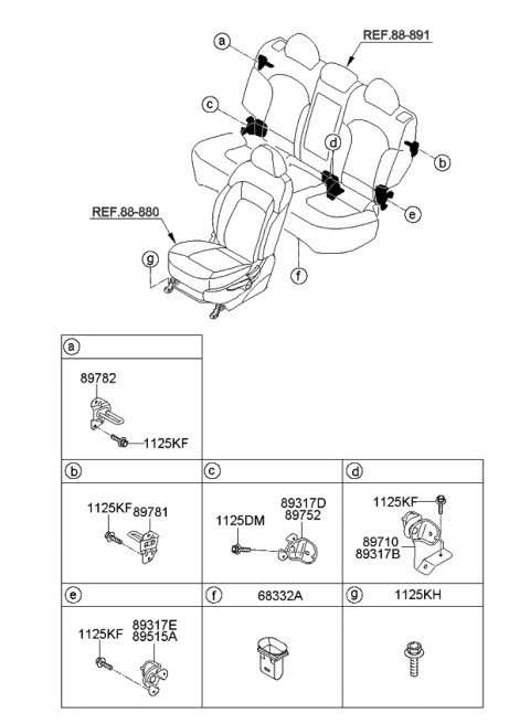 2013 Kia Sportage Hardware-Seat Diagram