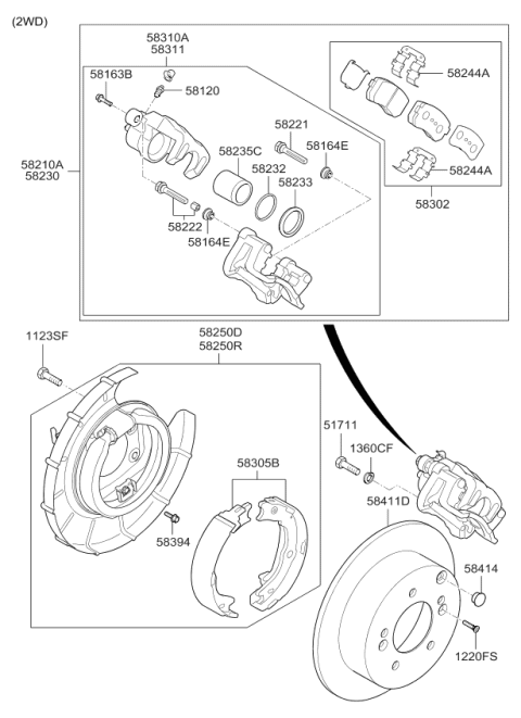 2012 Kia Sportage Rear Wheel Brake Diagram 1