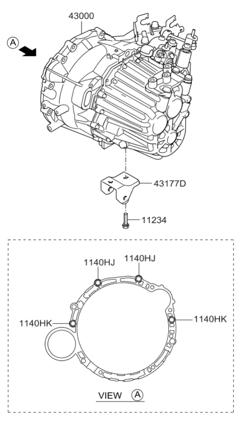 2010 Kia Sportage Bracket-Roll Rod Support Diagram for 4317724010