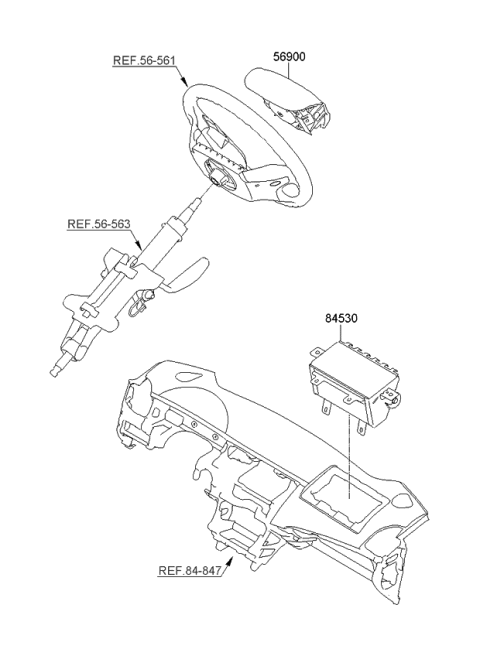 2013 Kia Sportage Passenger Air Bag Assembly Diagram for 845303W500