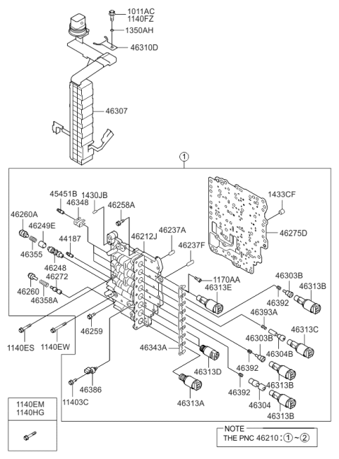 2010 Kia Sportage Transmission Valve Body Diagram 1