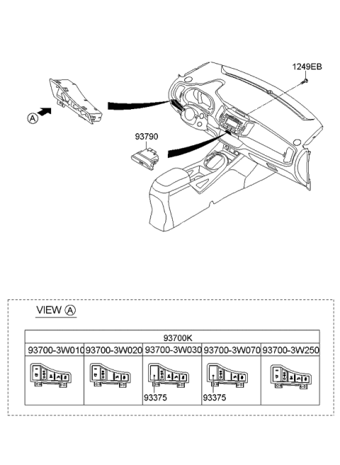 2013 Kia Sportage Kw Assembly-Crash Pad Lower LH Diagram for 937003W010WK