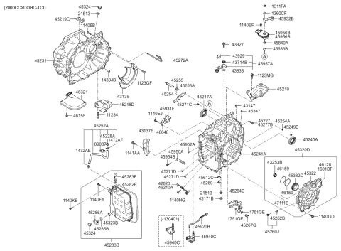 2010 Kia Sportage Auto Transmission Case Diagram 1