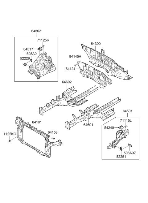 2010 Kia Sportage Panel Assembly-Fender Apron Diagram for 645013W000