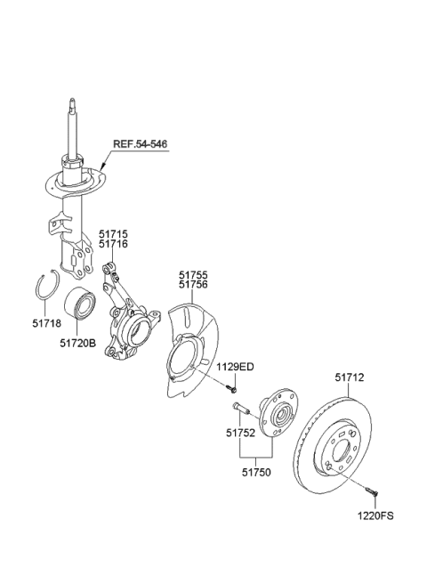 2013 Kia Sportage Disc-Front Wheel Brake Diagram for 517123R000