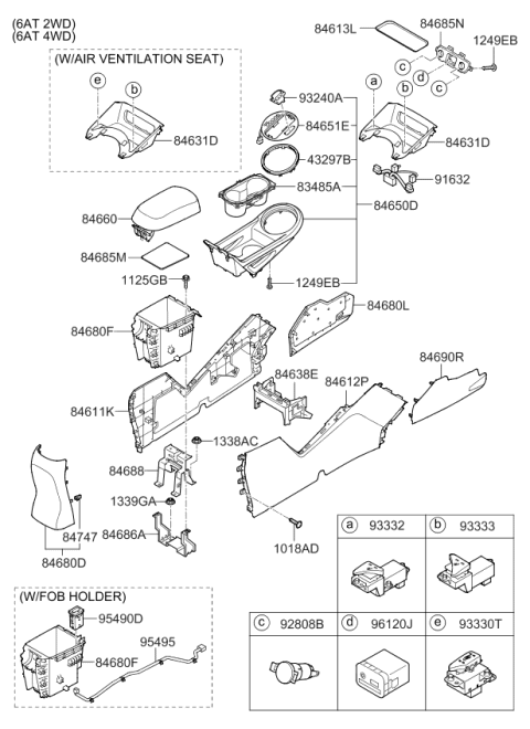 2010 Kia Sportage Cover-Console Indicator Diagram for 846523W060AK5