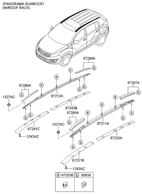 2013 Kia Sportage Roof Garnish & Rear Spoiler Diagram 3