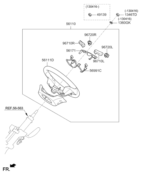 2012 Kia Sportage Switch Assembly-Steering Remote Diagram for 967003W300GAH