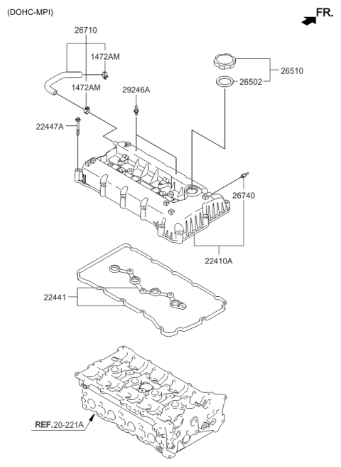 2010 Kia Sportage Rocker Cover Diagram 1