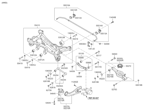 2010 Kia Sportage Rear Suspension Control Arm Diagram 1