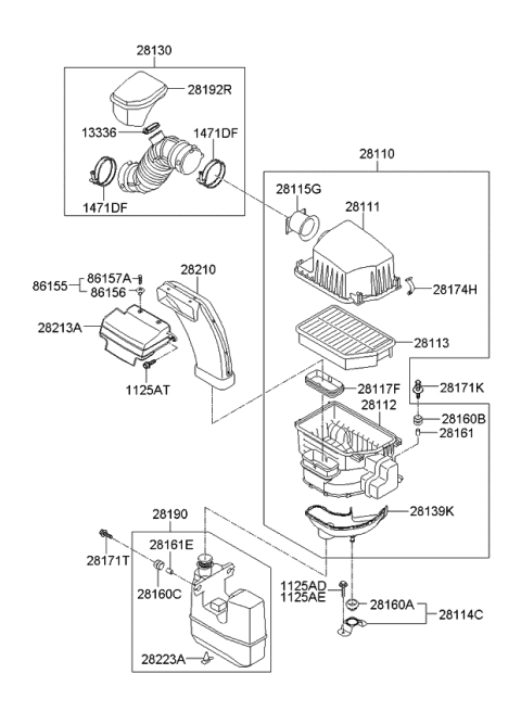2013 Kia Sportage Resonator Assembly Diagram for 281902S100