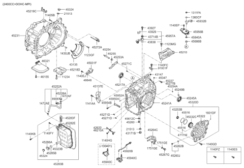 2012 Kia Sportage Bracket Assembly-TRANSAXLE Diagram for 452103B340