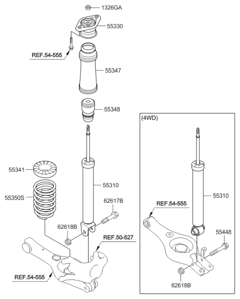 2012 Kia Sportage Rear Spring & Strut Diagram 1