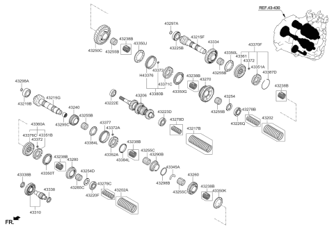 2010 Kia Sportage Gear Assembly-4TH Speed Diagram for 4328024300