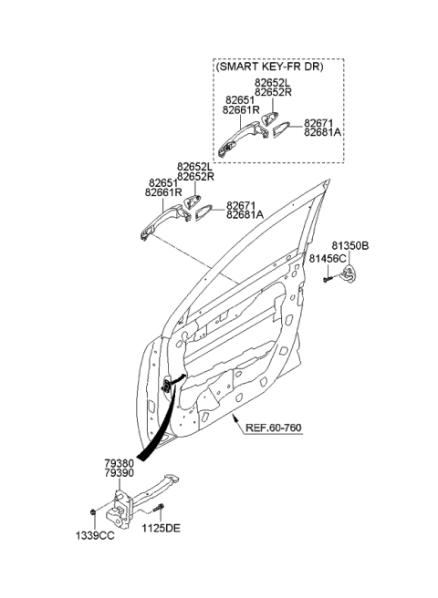 2011 Kia Sportage Cover-Front Door Outside Handle Diagram for 826523W010