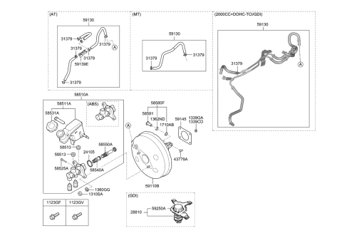 2010 Kia Sportage Booster Assembly-Brake Diagram for 591102S000