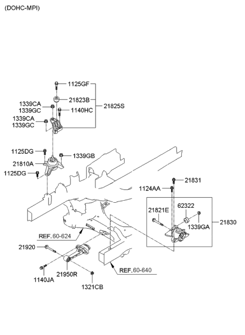 2010 Kia Sportage Engine & Transaxle Mounting Diagram 2