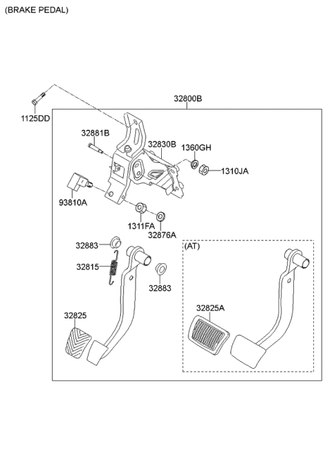 2013 Kia Sportage Brake & Clutch Pedal Diagram 1