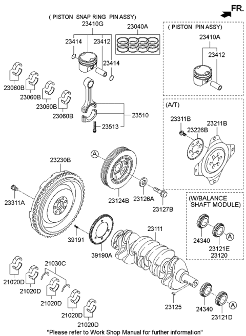 2013 Kia Sportage Crankshaft & Piston Diagram 1