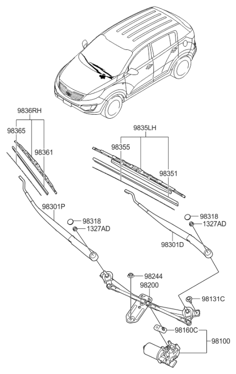 2013 Kia Sportage Windshield Wiper Diagram