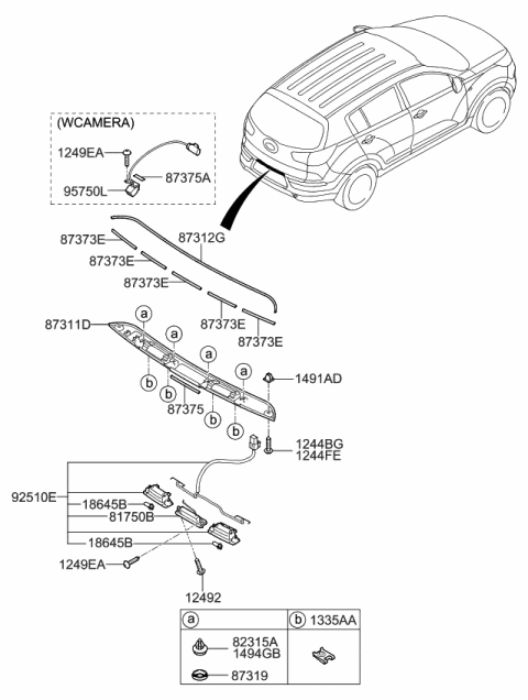 2010 Kia Sportage Garnish-Tail Gate Diagram for 873113W010