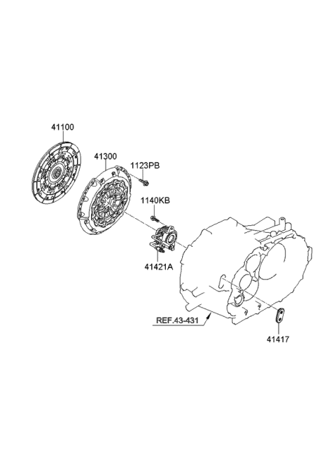 2011 Kia Sportage Clutch & Release Fork Diagram