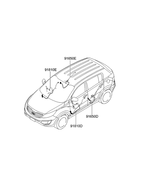 2011 Kia Sportage Wiring Assembly-Front Door(Door Diagram for 916003W980