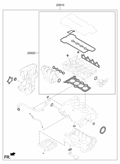 2020 Kia Optima Engine Gasket Kit Diagram 1