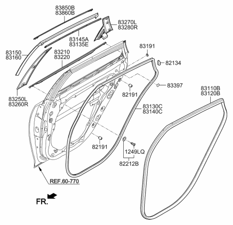 2020 Kia Optima Rear Door Moulding Diagram