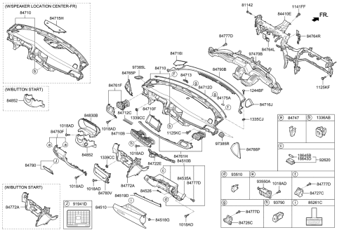 2020 Kia Optima Pad U Diagram for 84730D5AA0WK