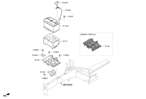 2020 Kia Optima Battery & Cable Diagram