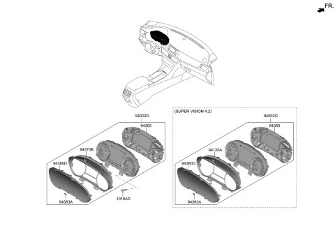 2019 Kia Optima Cover-Cushion Diagram for 94363D5000