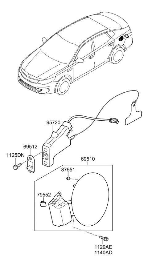 2020 Kia Optima Fuel Filler Door Diagram