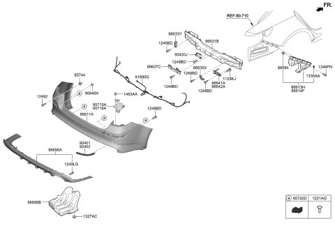 2020 Kia Optima Ultrasonic Sensor As Diagram for 99310D4000ABT