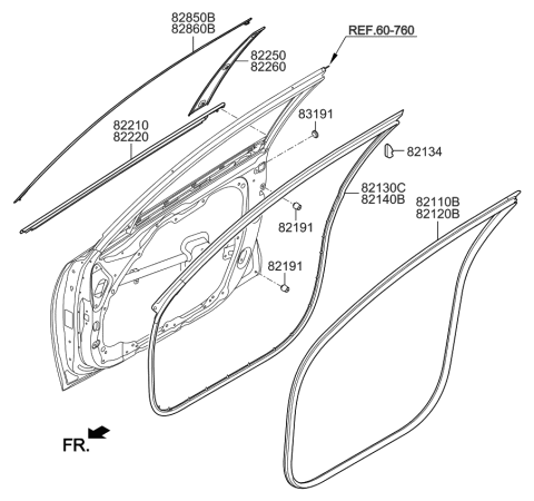 2019 Kia Optima Moulding-Front Door Diagram