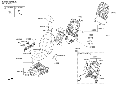 2020 Kia Optima Knob Height-Front Seat Diagram for 88023D5010WK