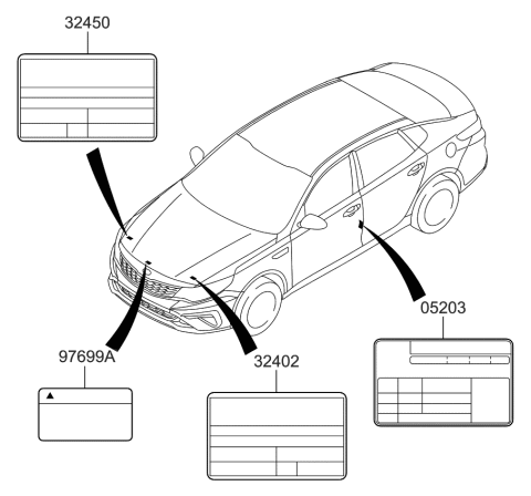 2020 Kia Optima Label-Emission CONTR Diagram for 324502BJF0