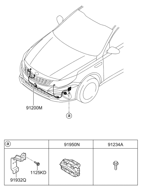 2019 Kia Optima Pad U Diagram for 91845D5020