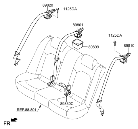 2020 Kia Optima Rear Seat Belt Diagram