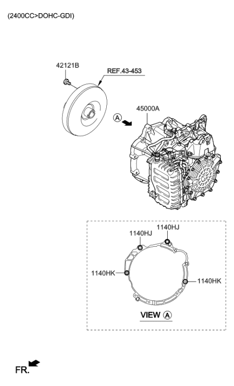 2019 Kia Optima Transaxle Assy-Auto Diagram 1