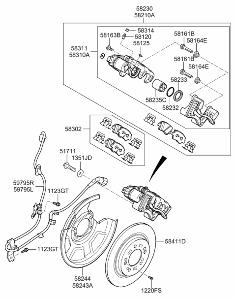 2019 Kia Optima Rear Wheel Brake Diagram 2